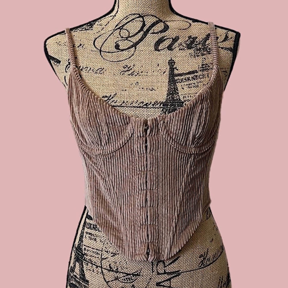 NEW BROWN VELVET CORSET TOP
